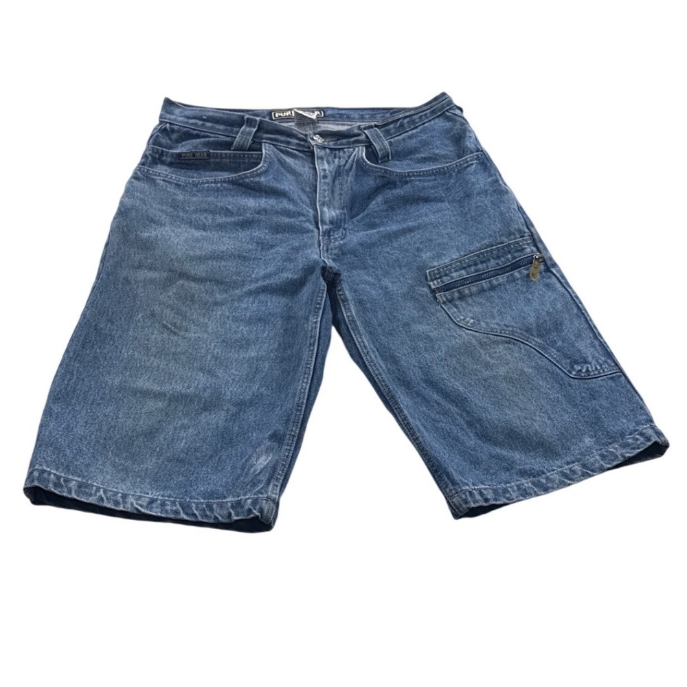 Vintage Pure Gear Denim Cargo Shorts Mens 32 Y2K‎ Skater Baggy Jorts USA